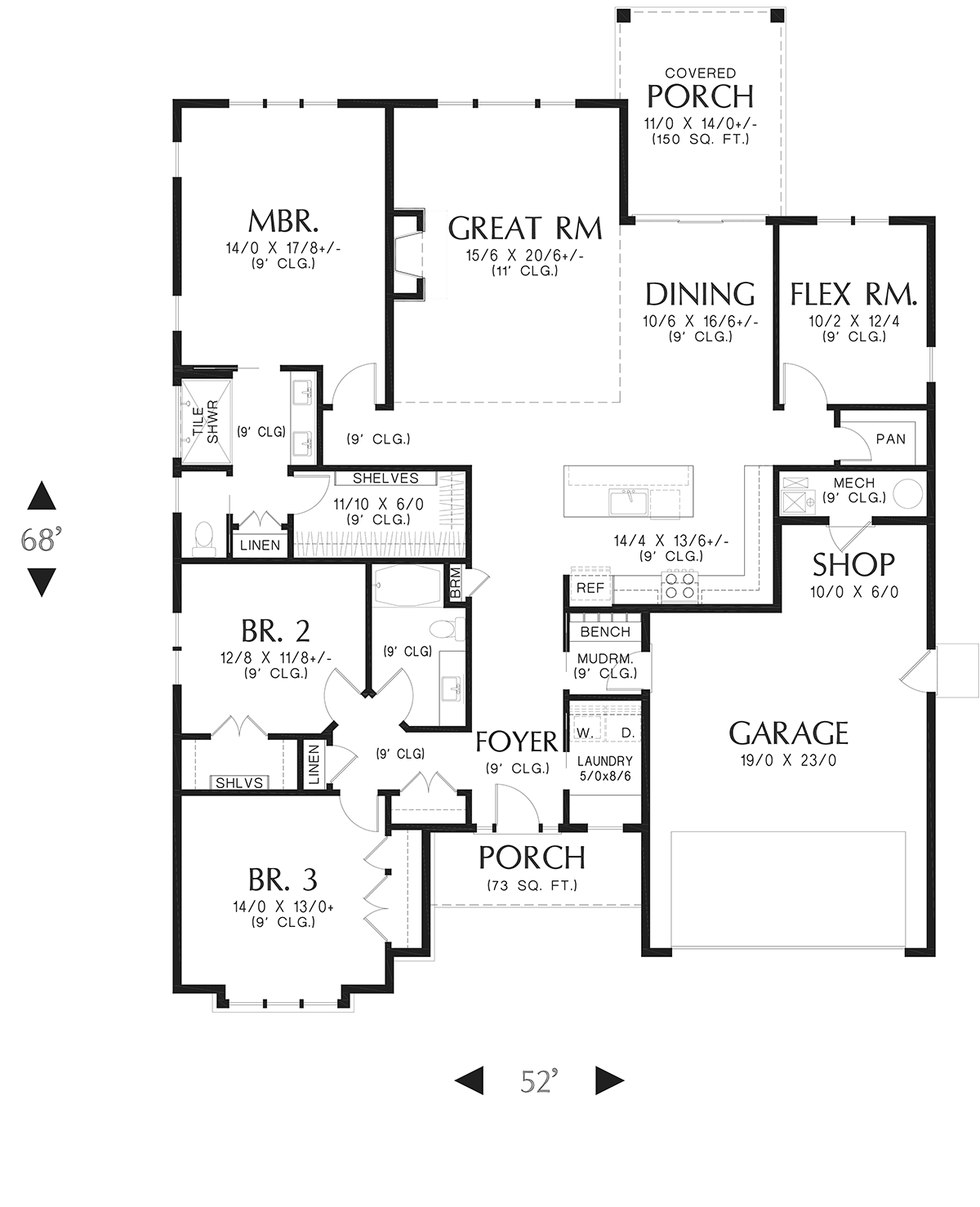 House Plan 81382 Level One