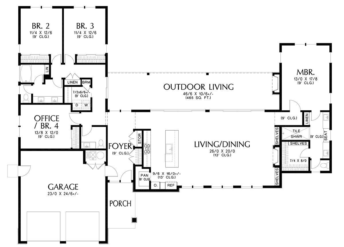 House Plan 81398 Level One