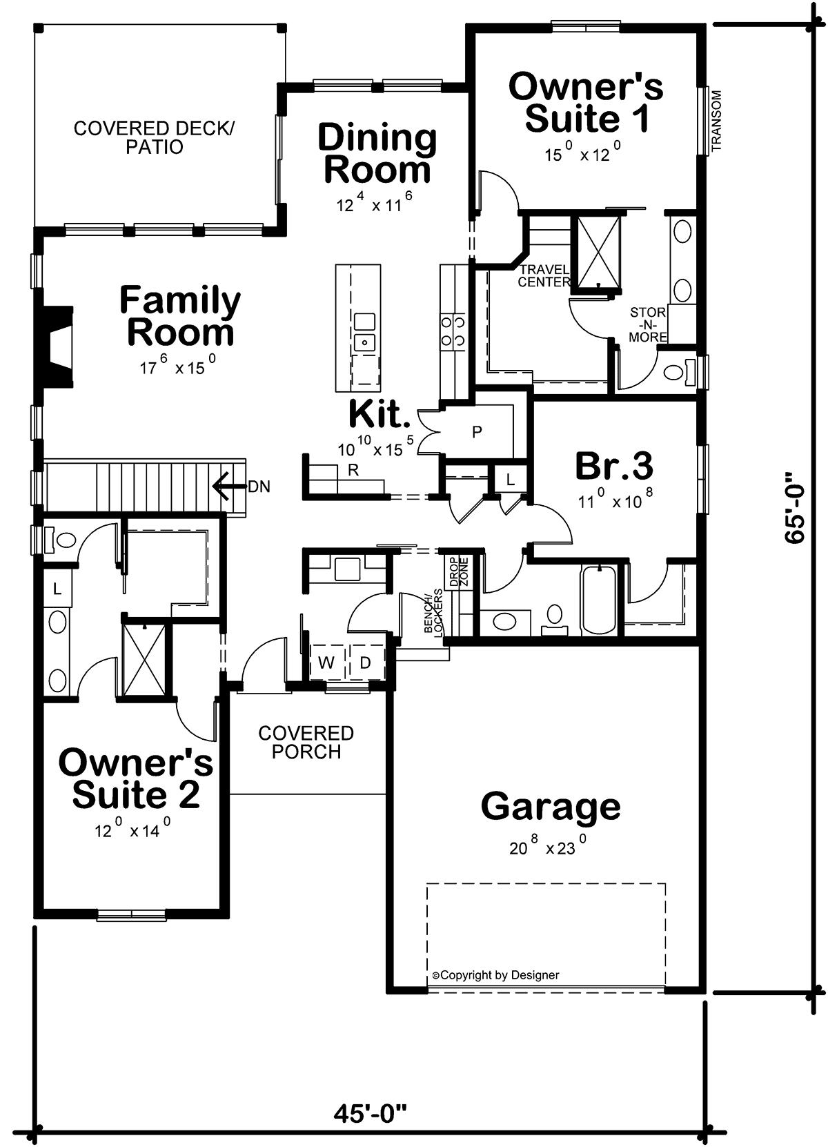 Farmhouse House Plan 81405 with 3 Bed, 3 Bath, 2 Car Garage Level One