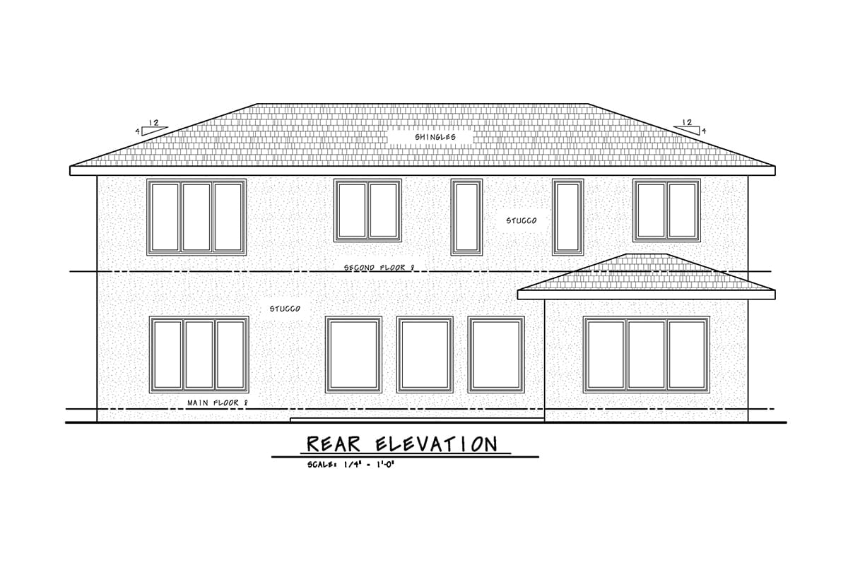 House Plan 81409 Rear Elevation