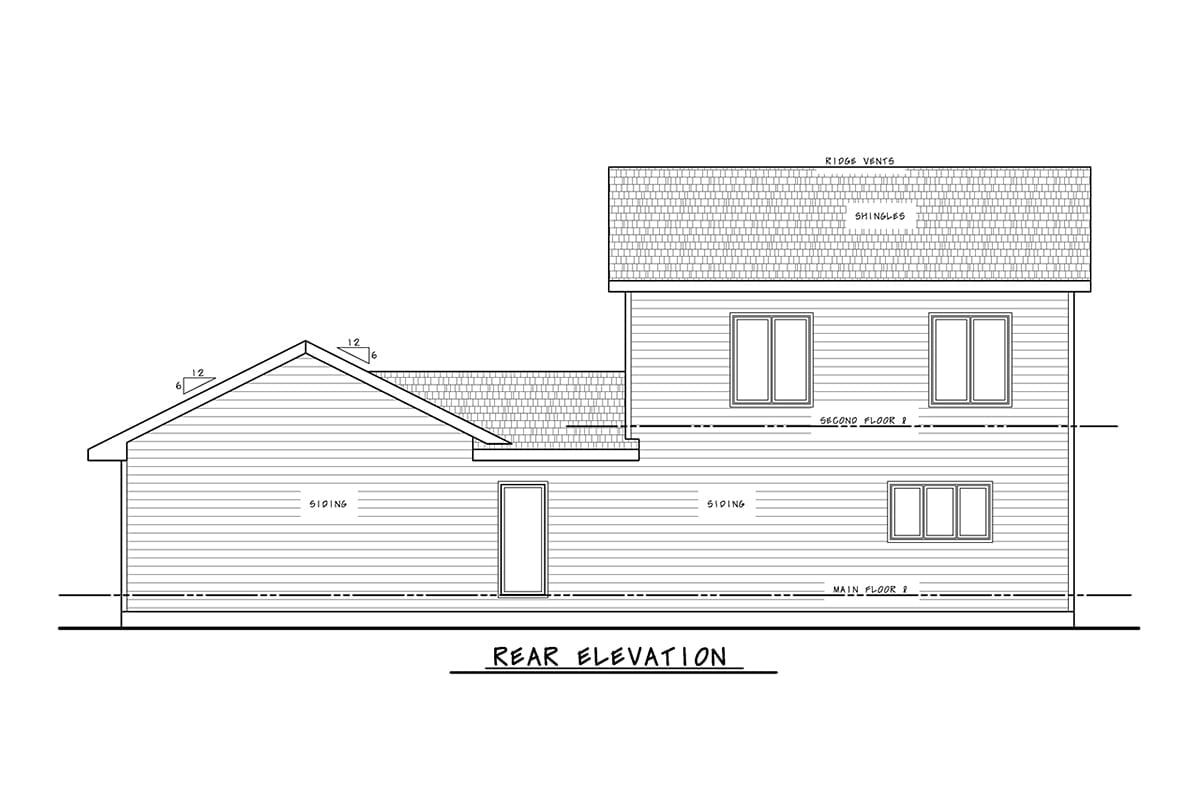 House Plan 81415 Rear Elevation
