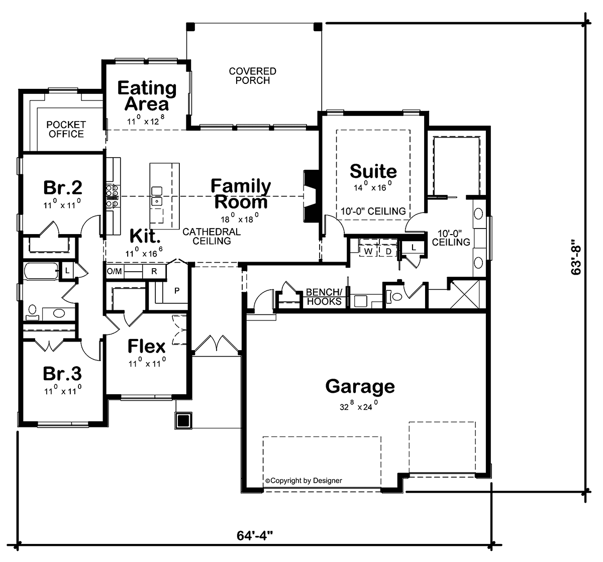 House Plan 81416 Level One