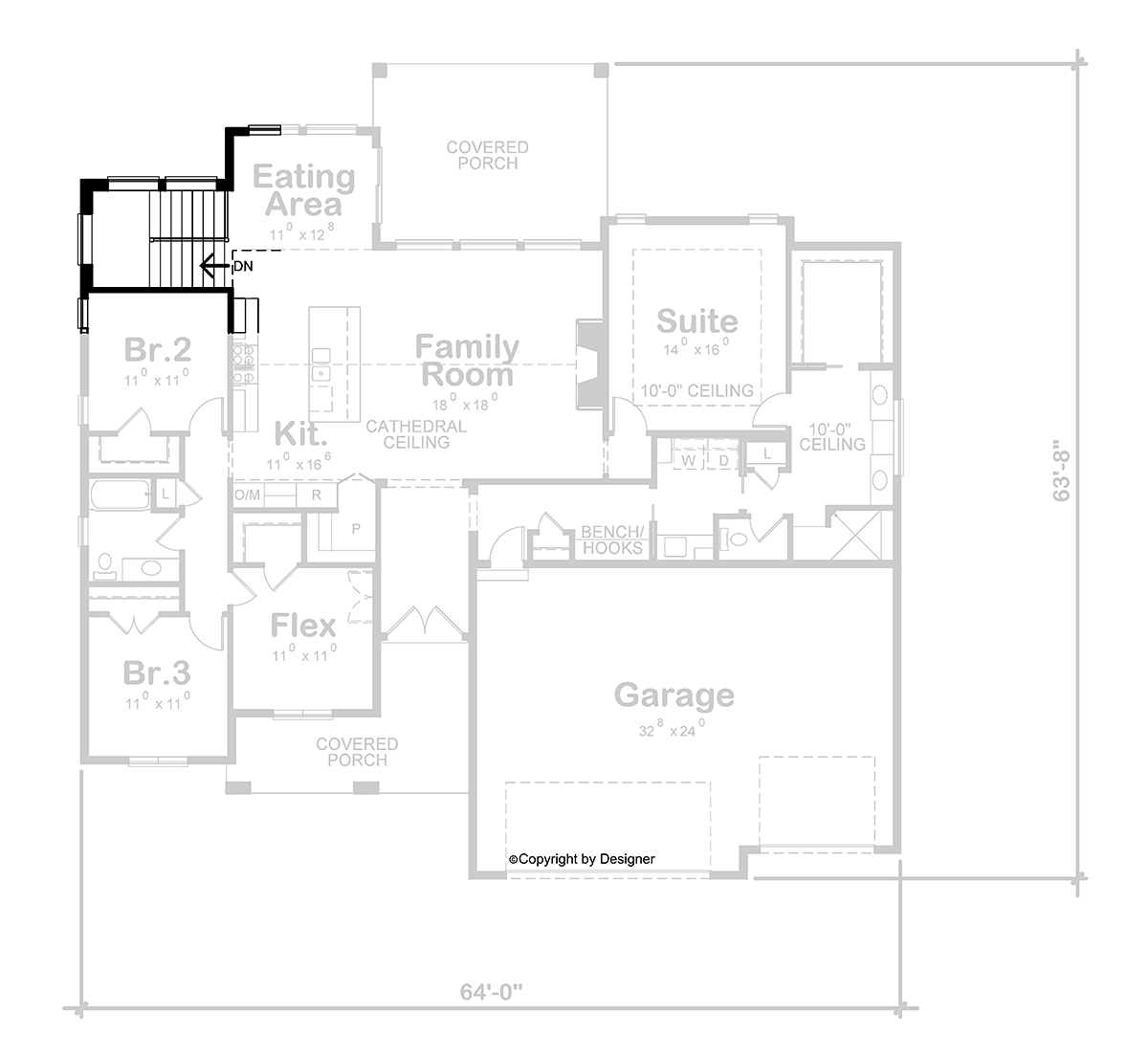 House Plan 81417 Alternate Level One