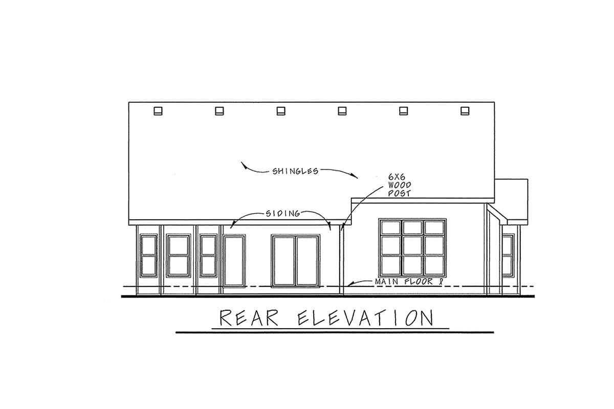 House Plan 81437 Rear Elevation