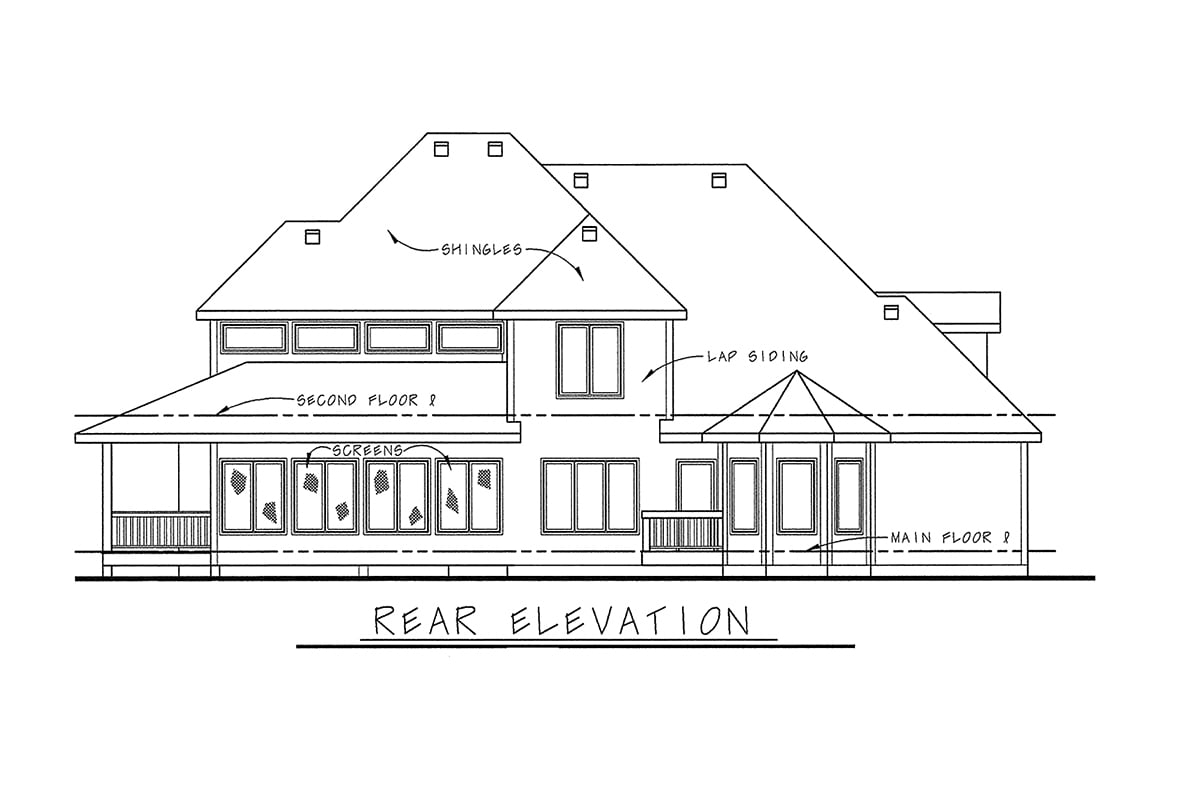 House Plan 81443 Rear Elevation