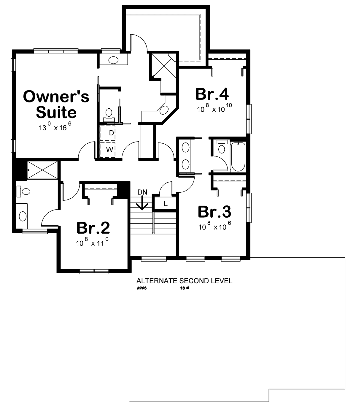 House Plan 81444 Alternate Level Two