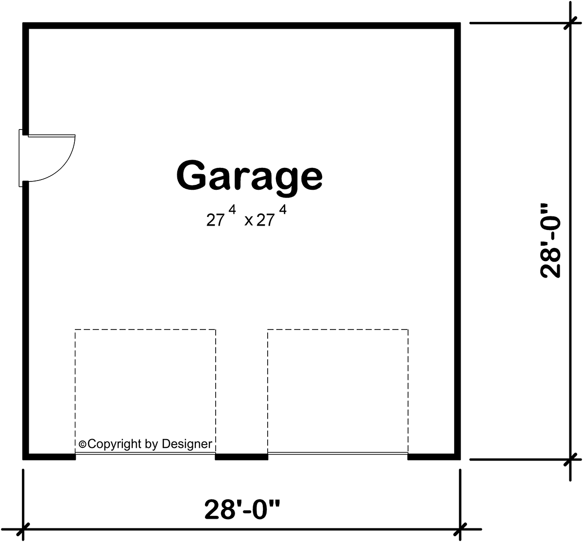 Garage Plan 81446 - 2 Car Garage Level One