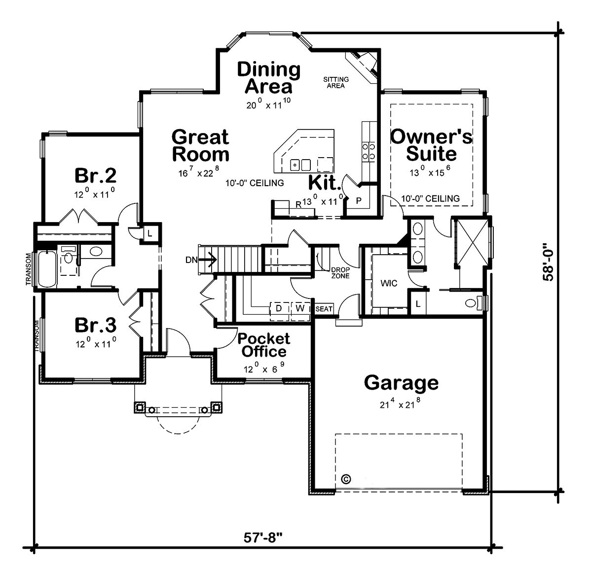 House Plan 81448 Level One