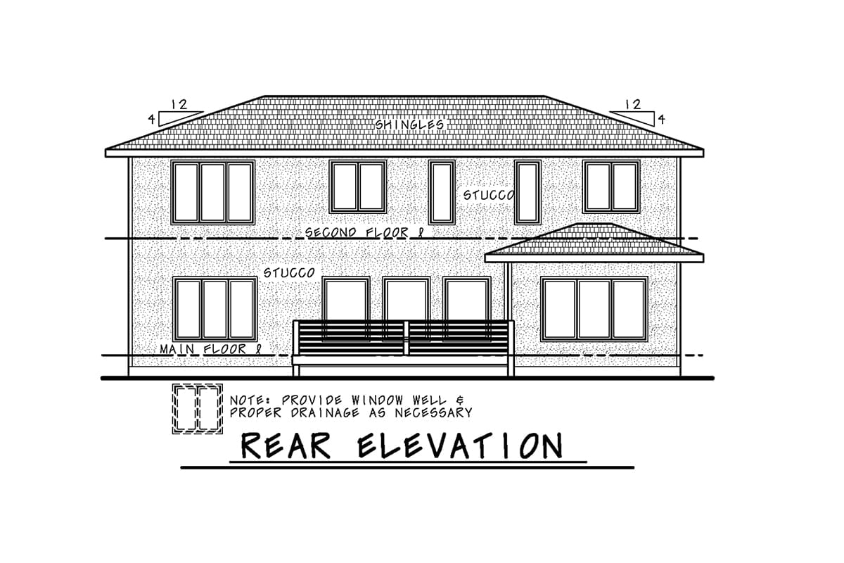 House Plan 81455 Rear Elevation