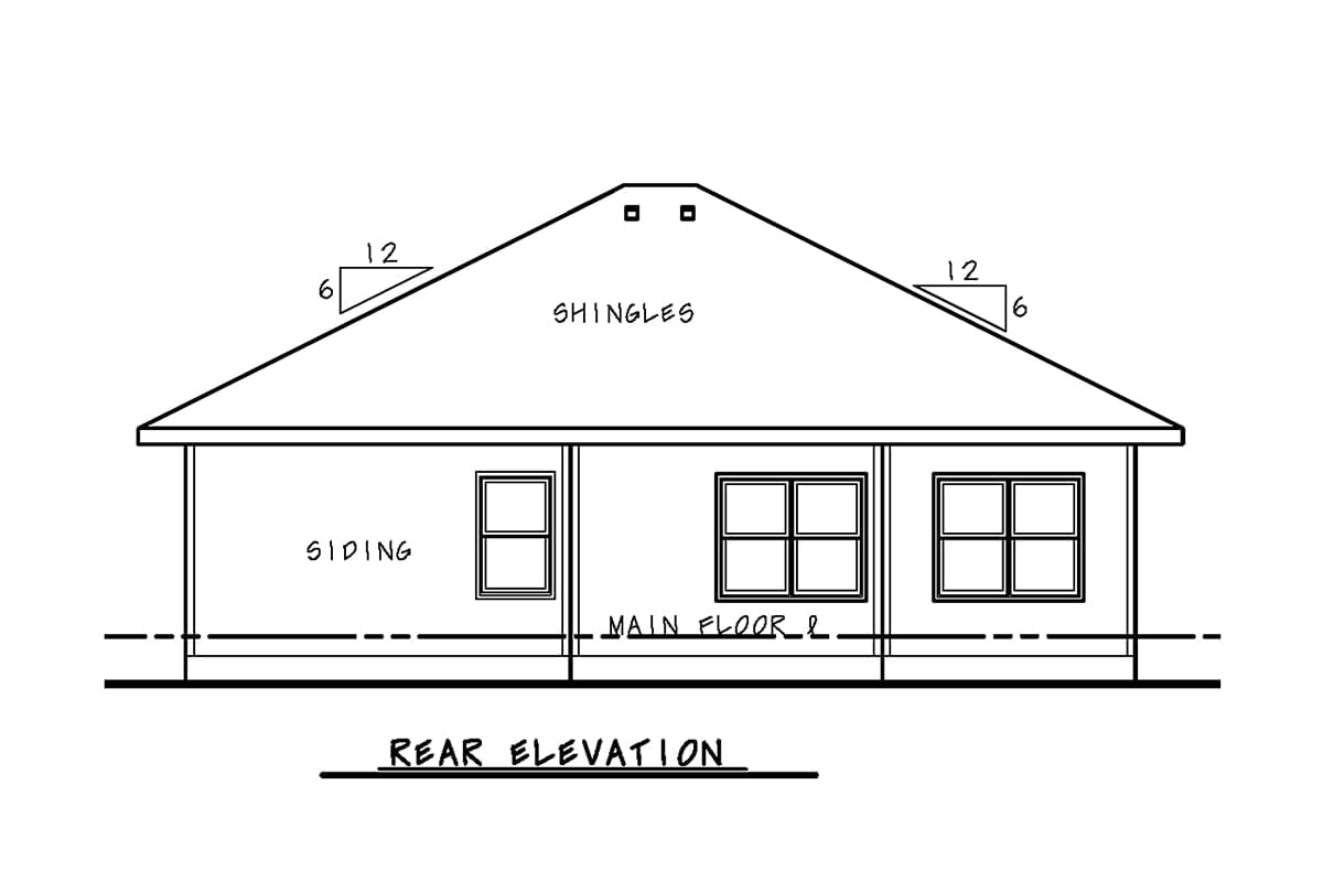 House Plan 81459 Rear Elevation