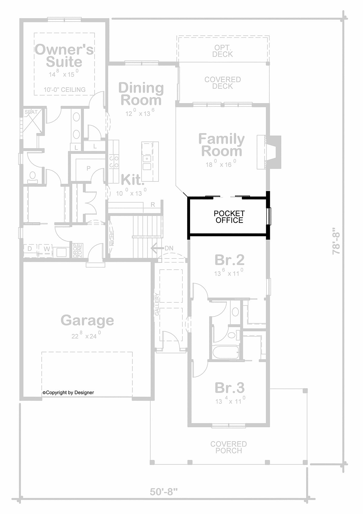 House Plan 81465 Alternate Level One