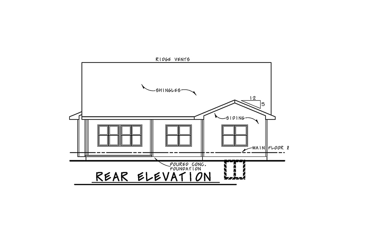 House Plan 81465 Rear Elevation