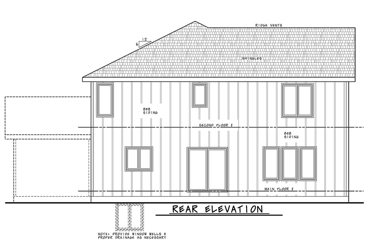House Plan 81472 Rear Elevation