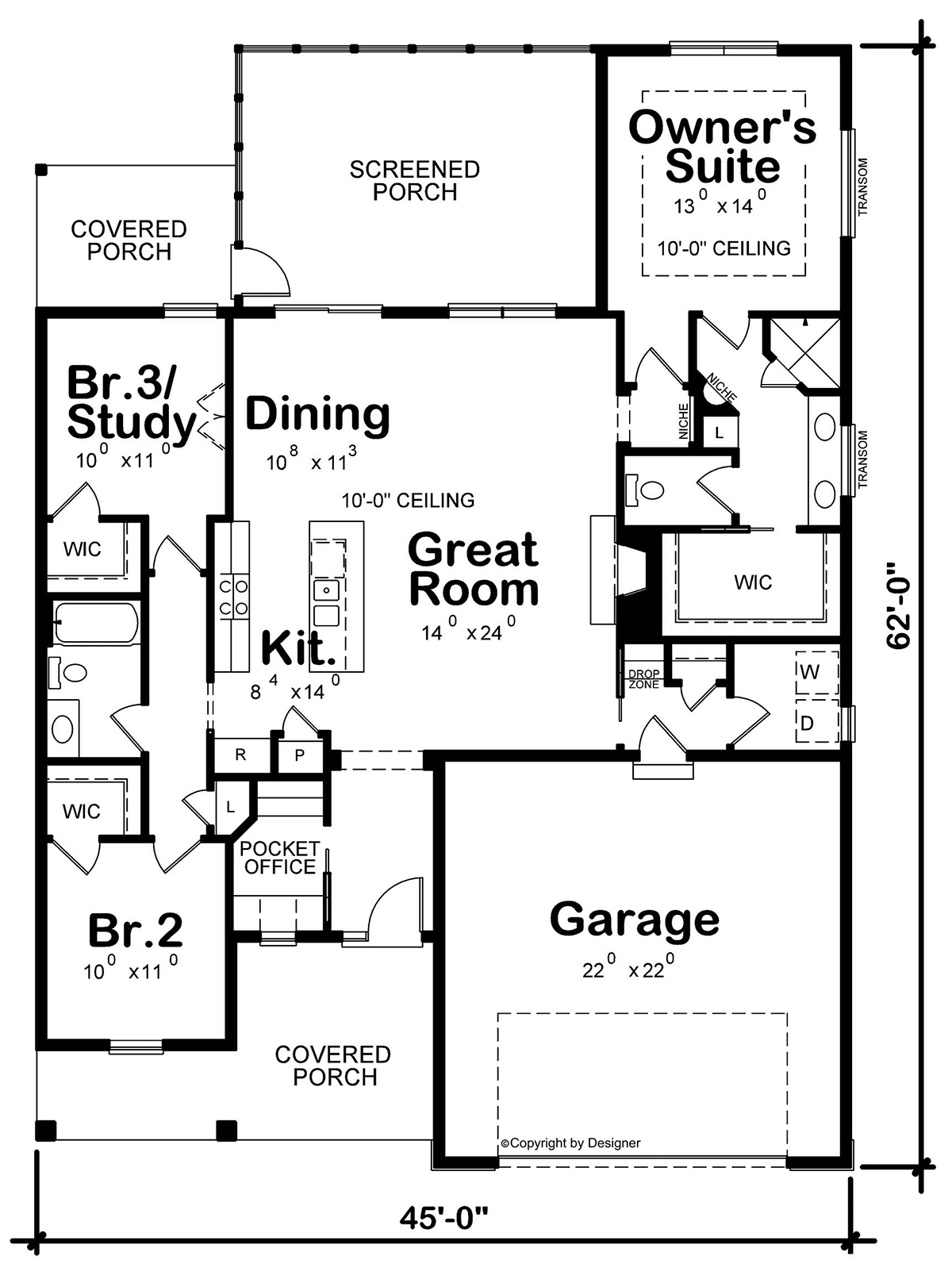 House Plan 81480 Level One