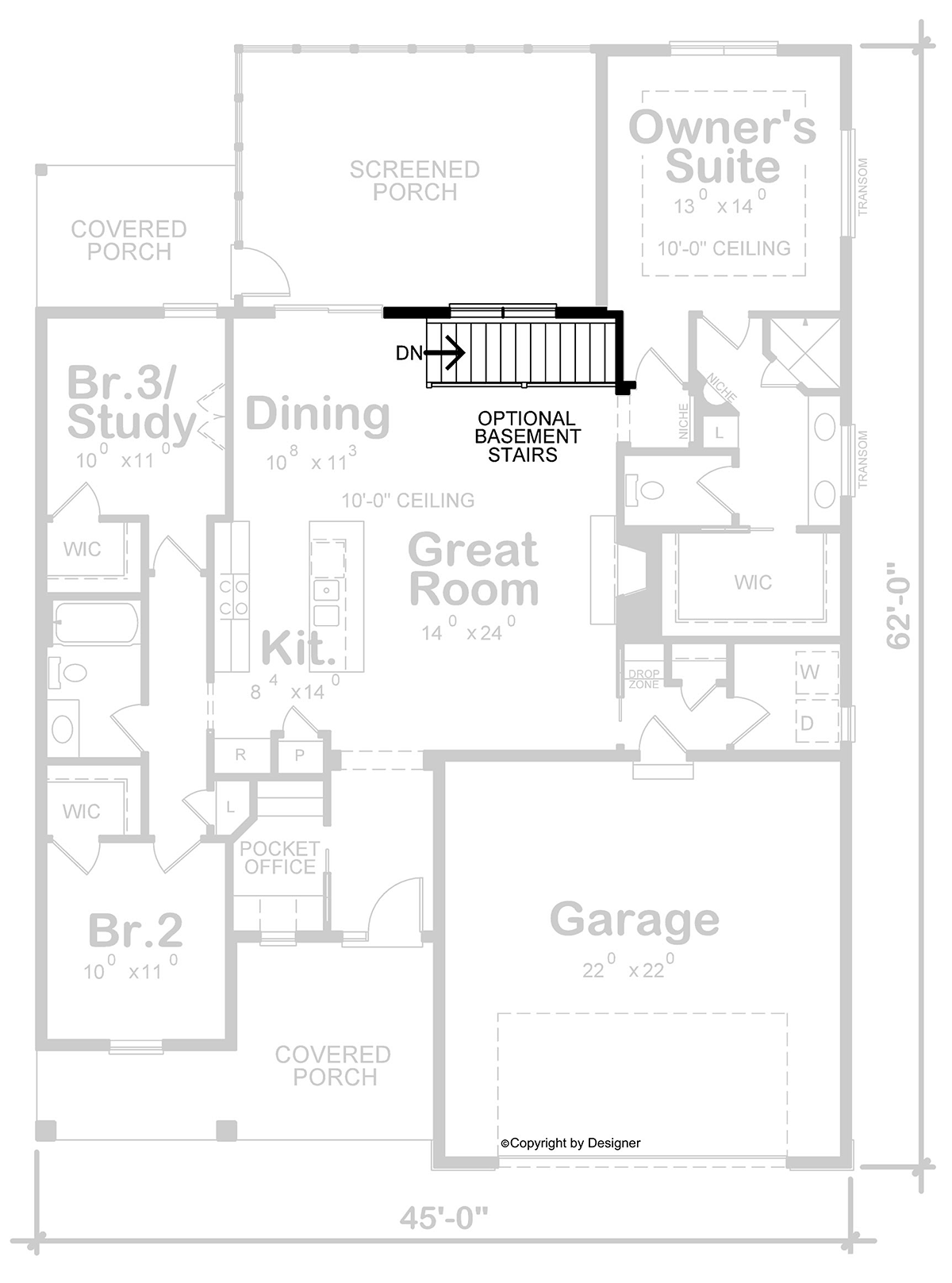 House Plan 81480 Alternate Level One