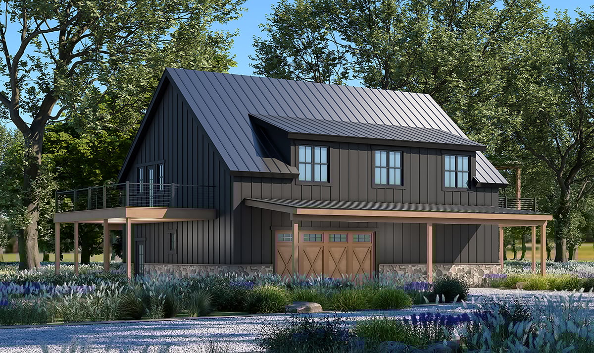 Garage Plan 81494 - 3 Car Garage Rear Elevation