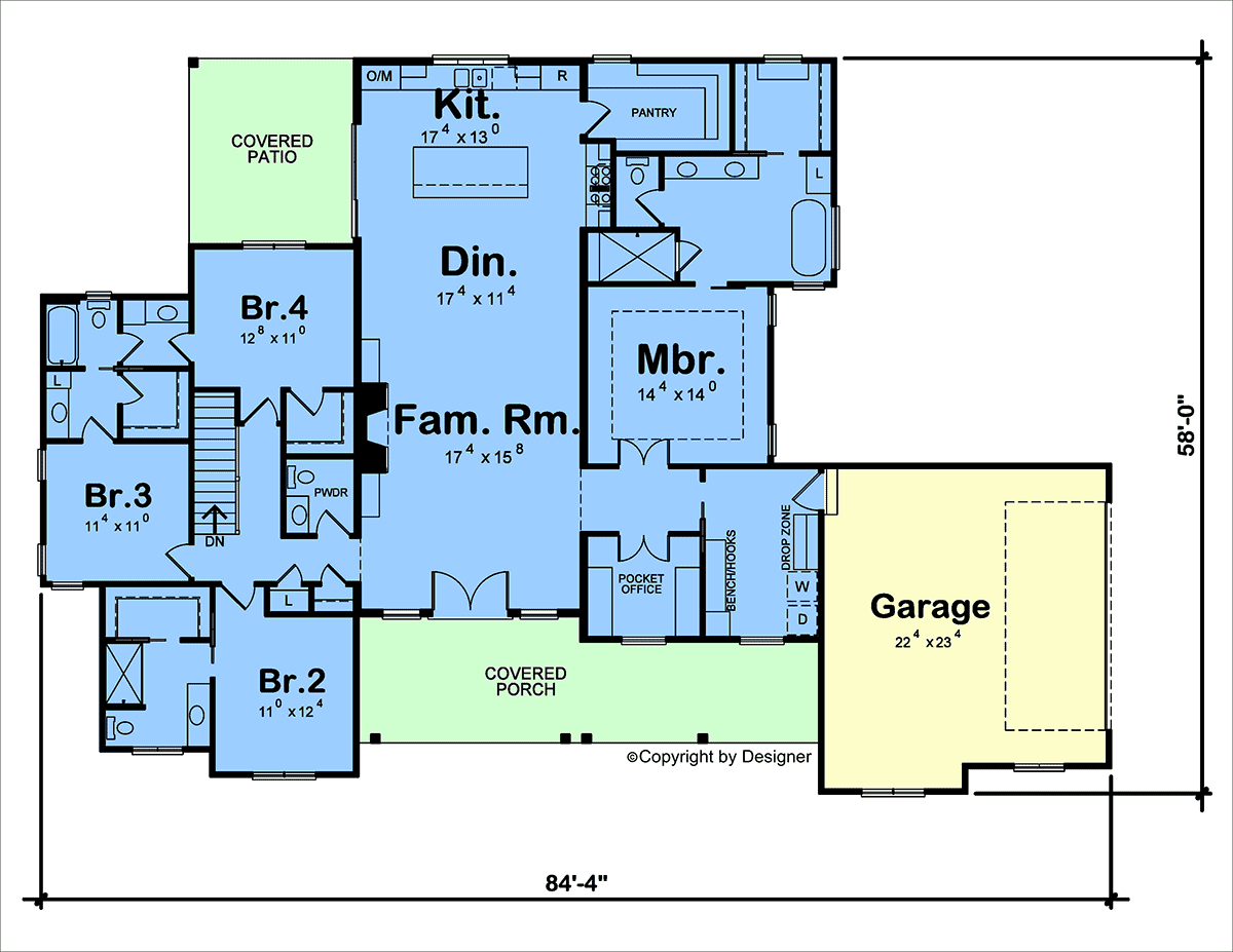 House Plan 81497 Level One