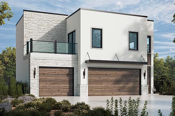 Garage-Living Plan 81499
