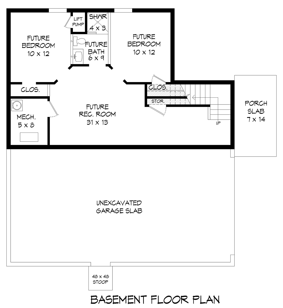 Garage-Living Plan 81521 Lower Level