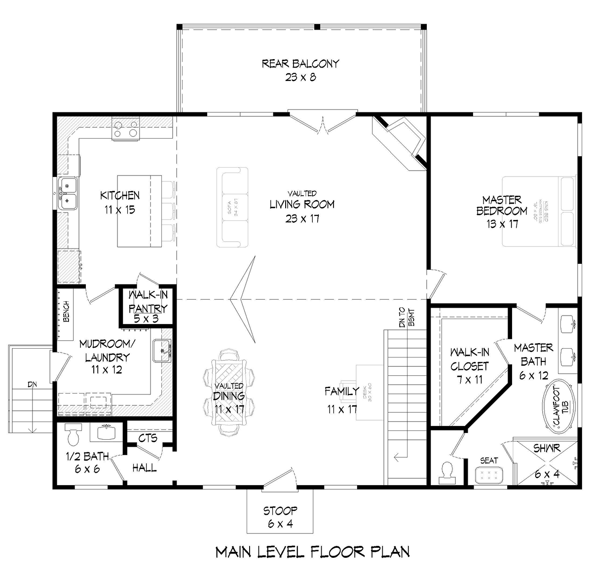 House Plan 81522 Level One