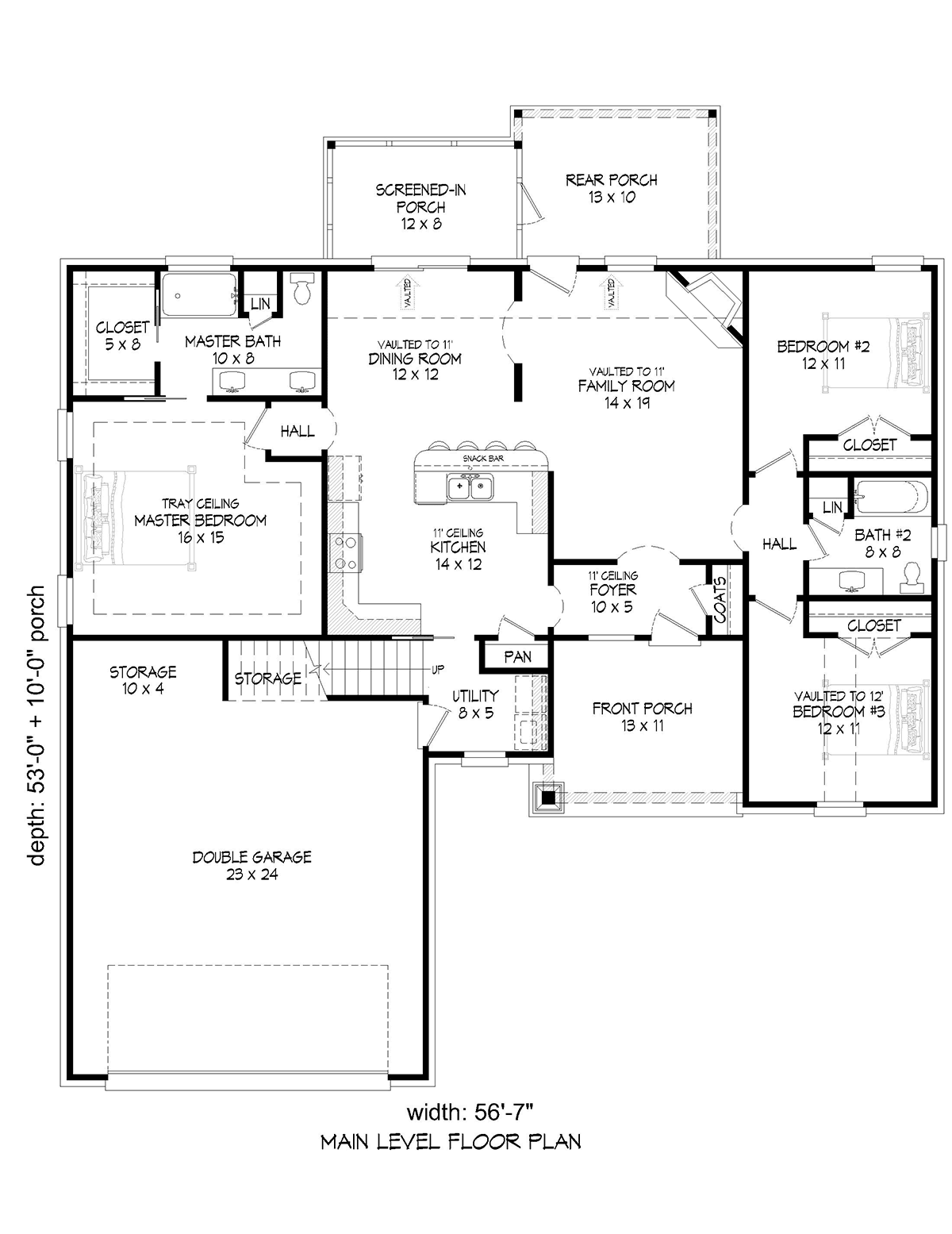 House Plan 81523 Level One