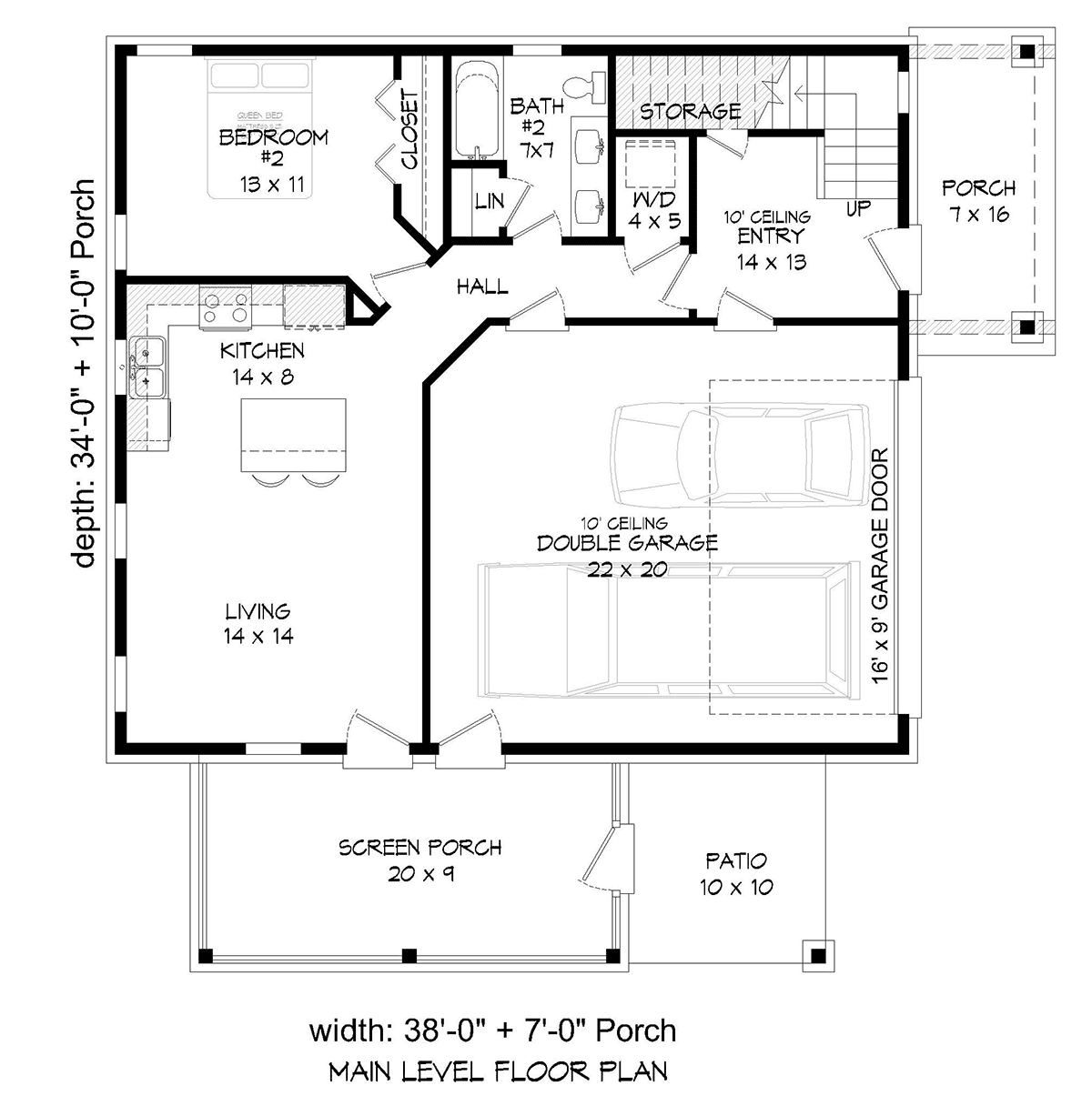Garage-Living Plan 81542 Level One