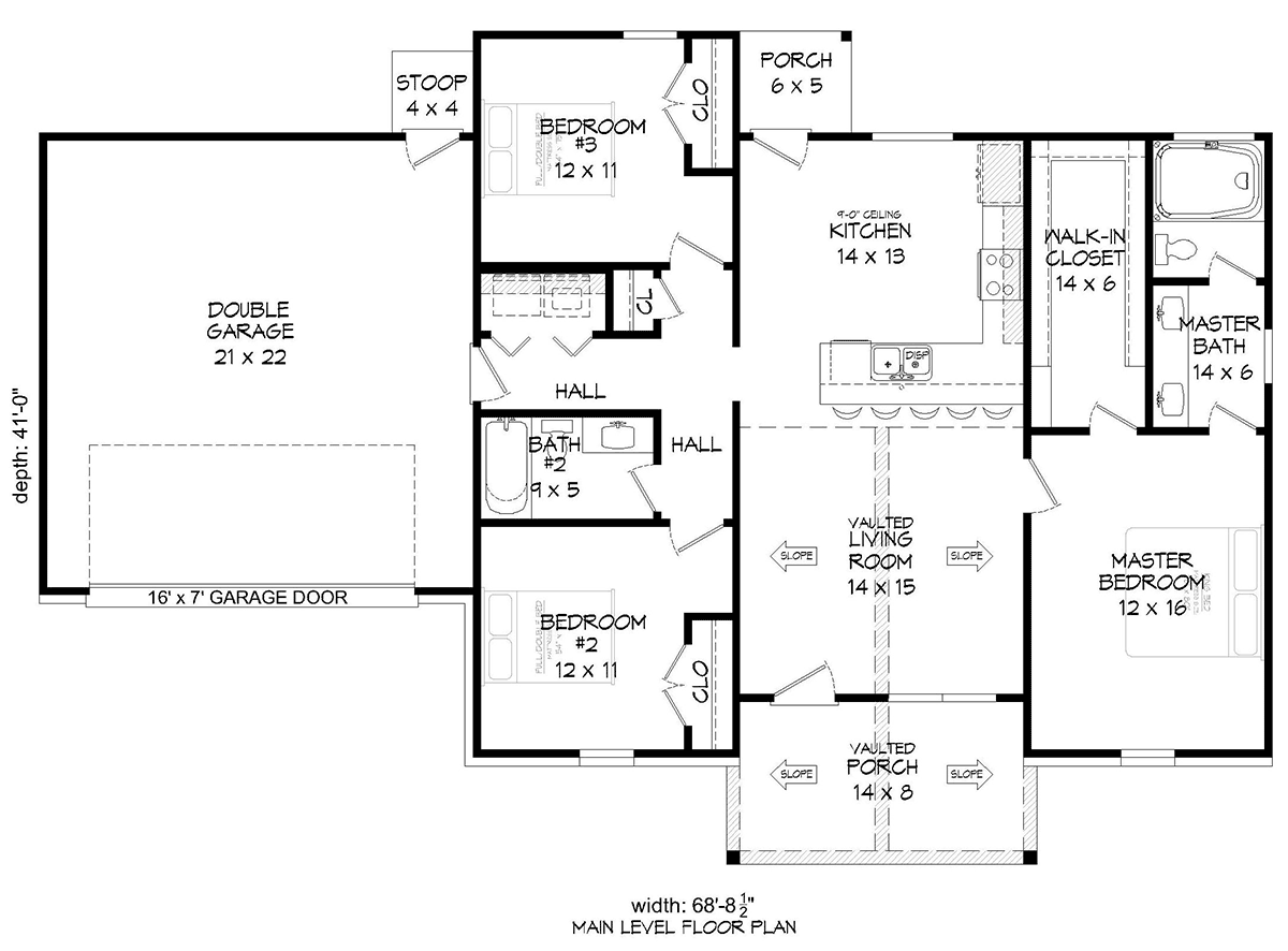House Plan 81549 Level One