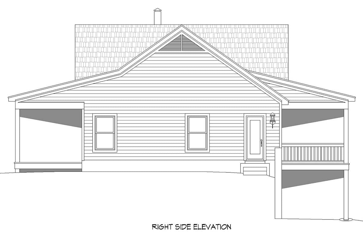 Country, Farmhouse, Ranch, Traditional Plan with 1500 Sq. Ft., 2 Bedrooms, 2 Bathrooms Picture 2