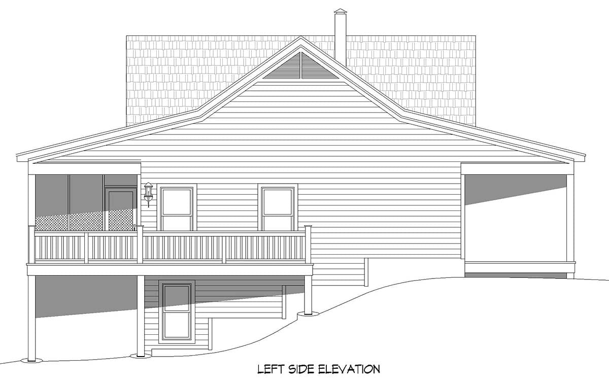 Country, Farmhouse, Ranch, Traditional Plan with 1500 Sq. Ft., 2 Bedrooms, 2 Bathrooms Picture 3