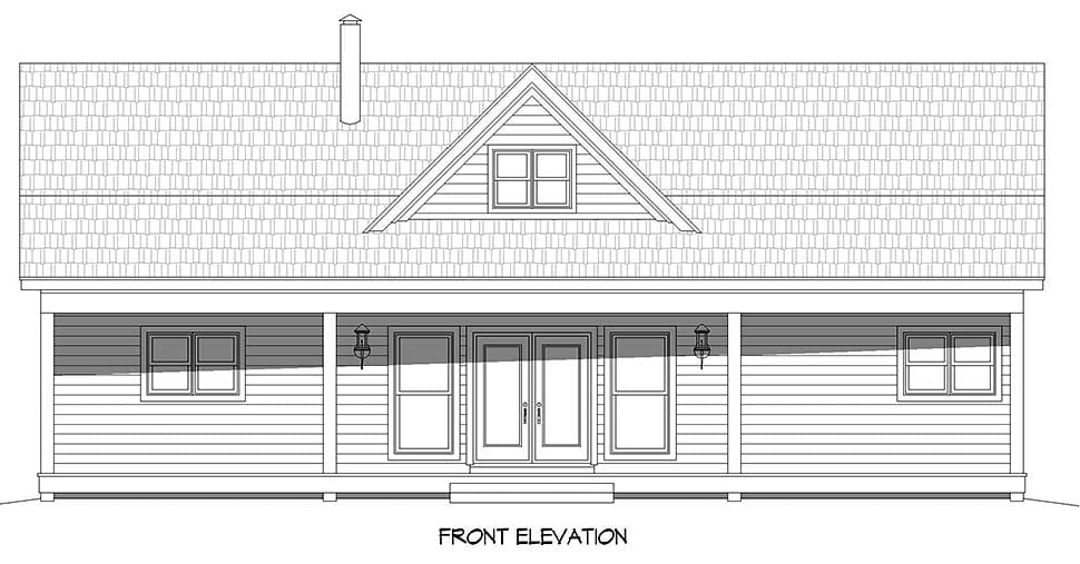 Country, Farmhouse, Ranch, Traditional Plan with 1500 Sq. Ft., 2 Bedrooms, 2 Bathrooms Picture 4