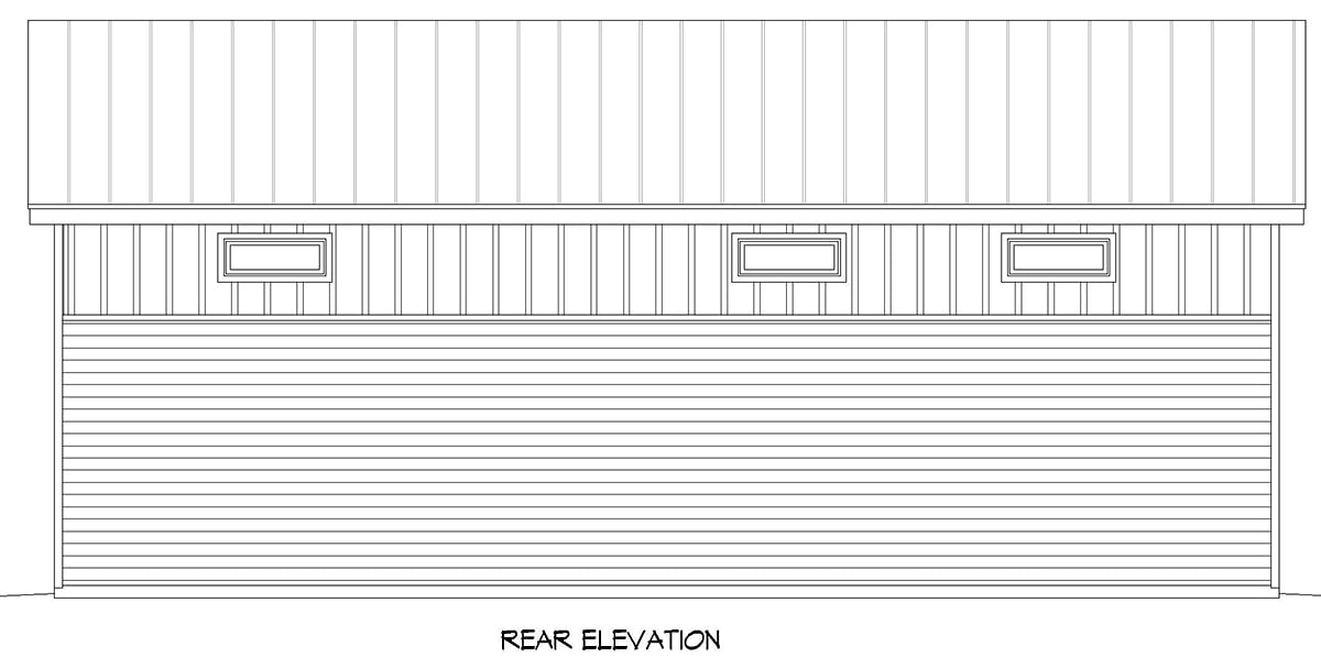 Garage Plan 81556 - 4 Car Garage Rear Elevation