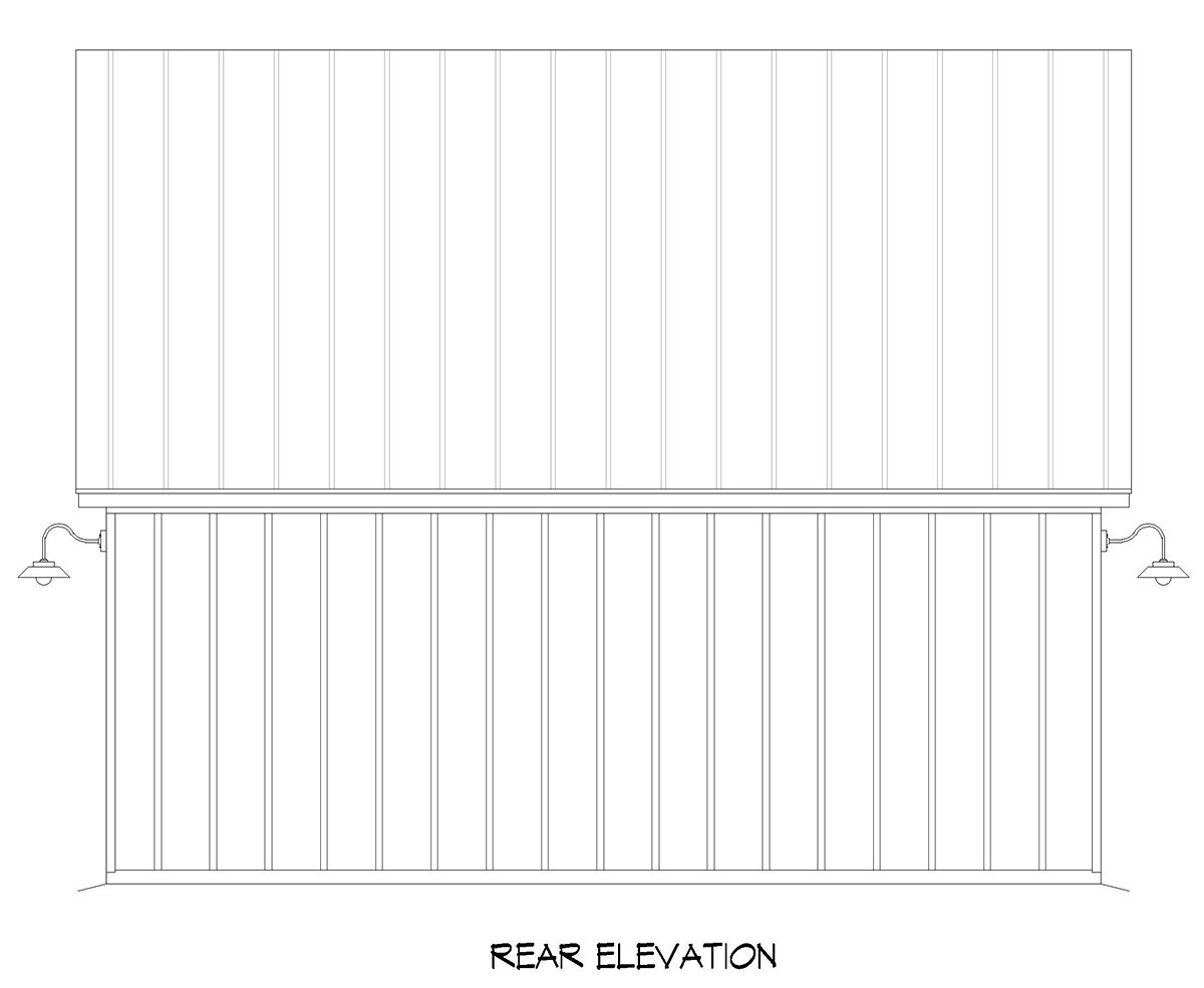 Garage Plan 81566 - 3 Car Garage Rear Elevation