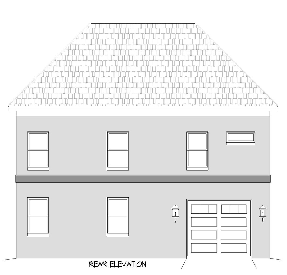 Garage-Living Plan 81572 Rear Elevation