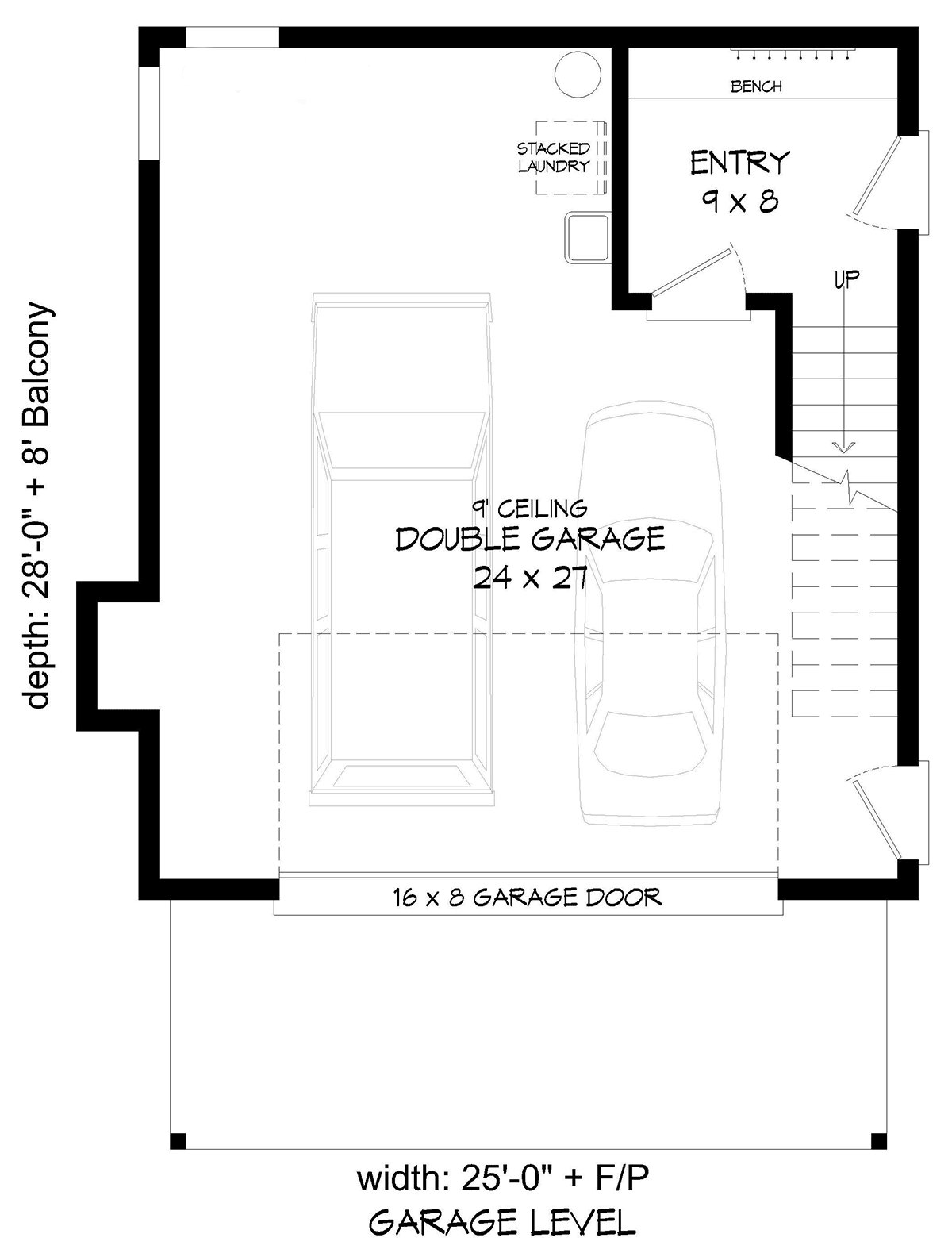 Garage-Living Plan 81583 Level One