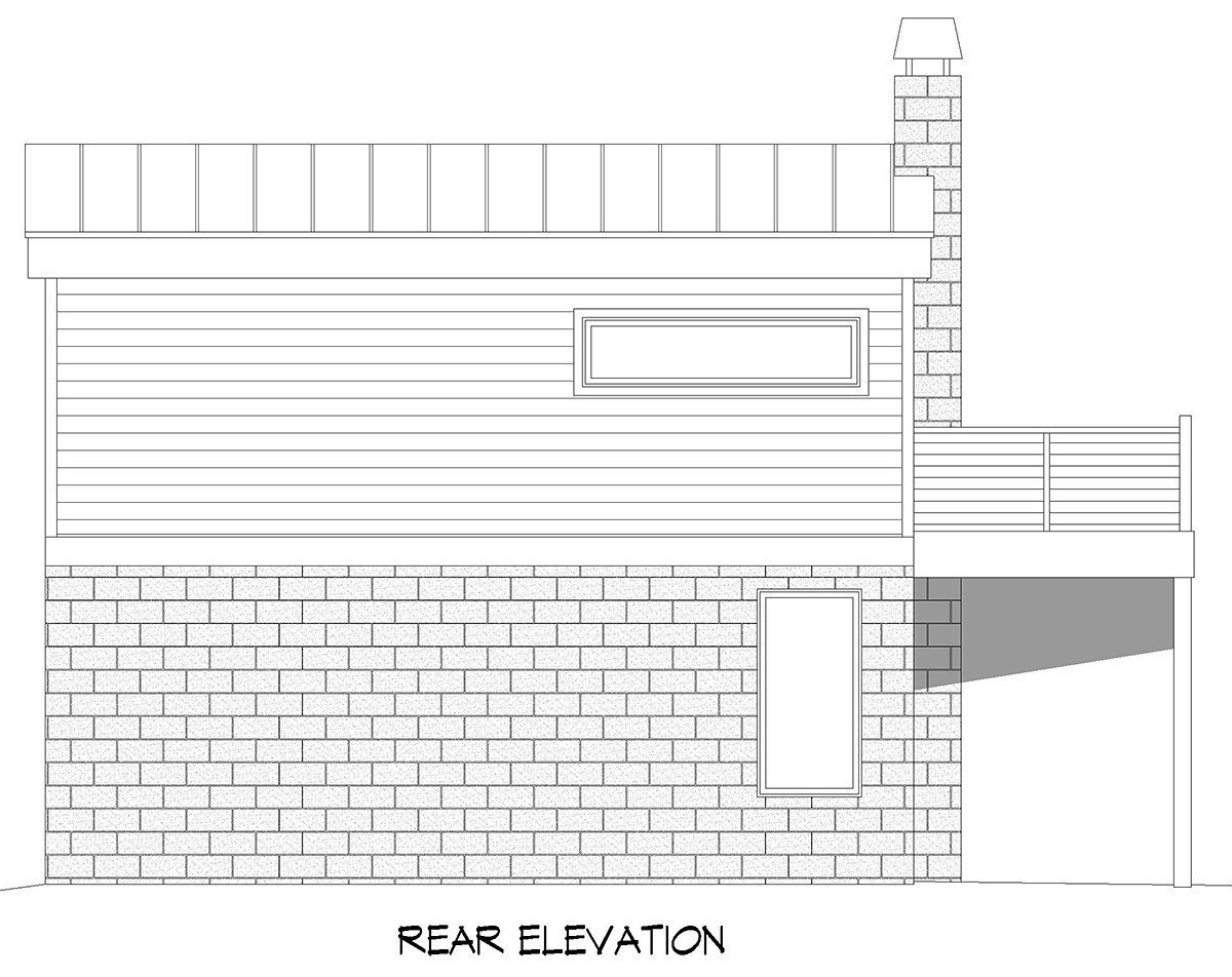 Garage-Living Plan 81583 Rear Elevation