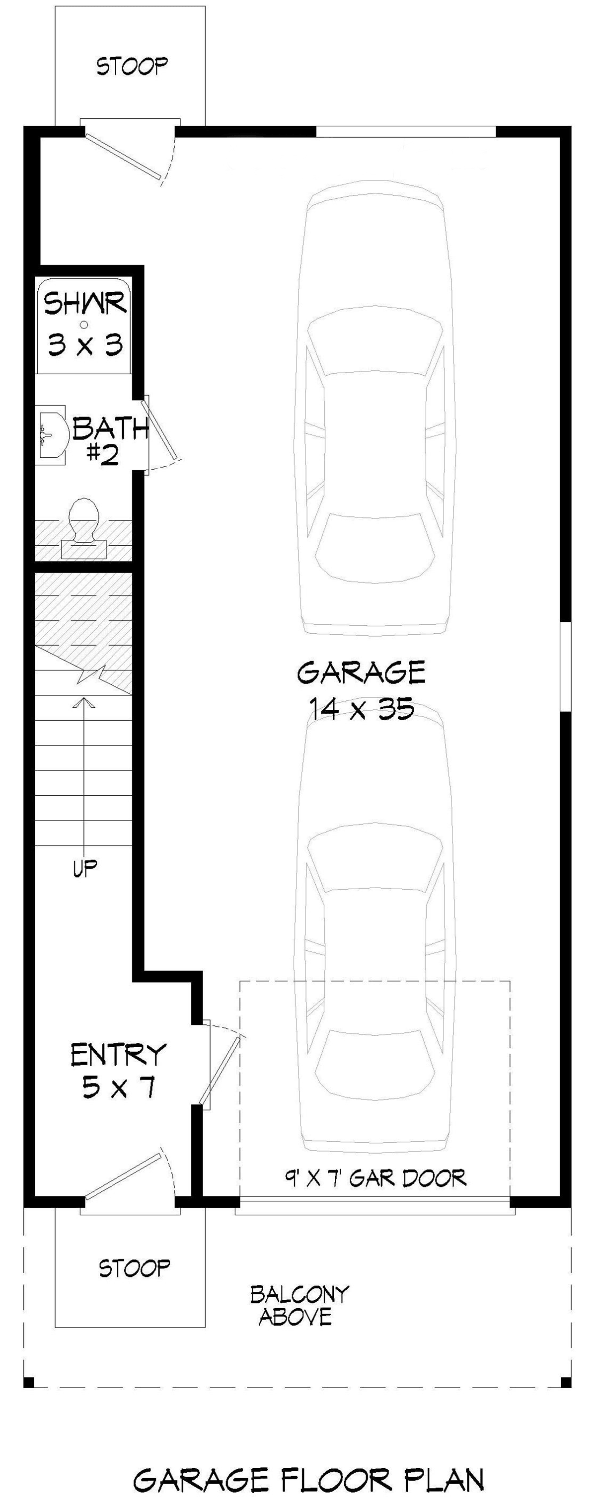 Garage-Living Plan 81584 Level One