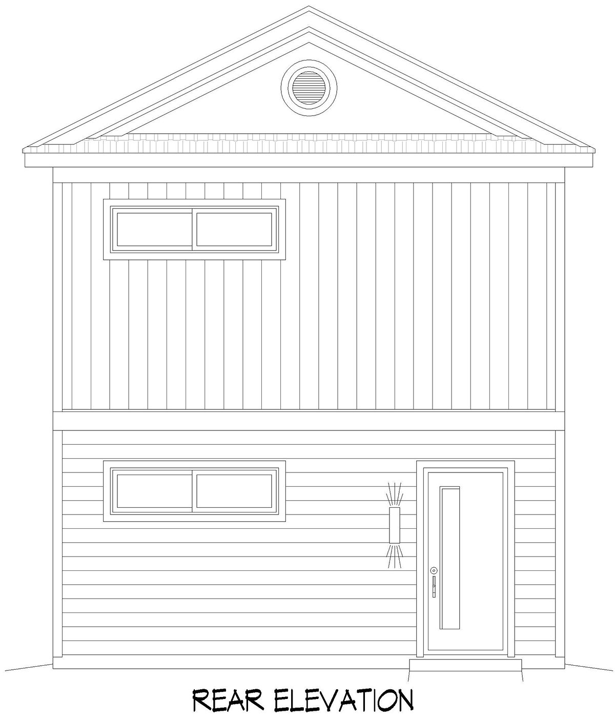 Garage-Living Plan 81584 Rear Elevation