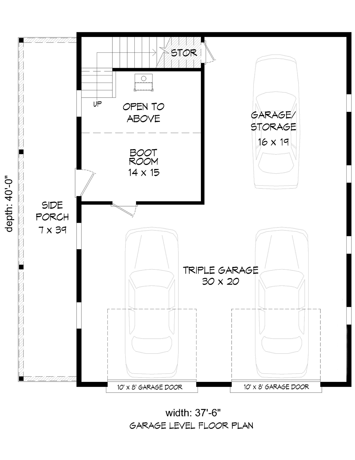 Garage-Living Plan 81586 Level One