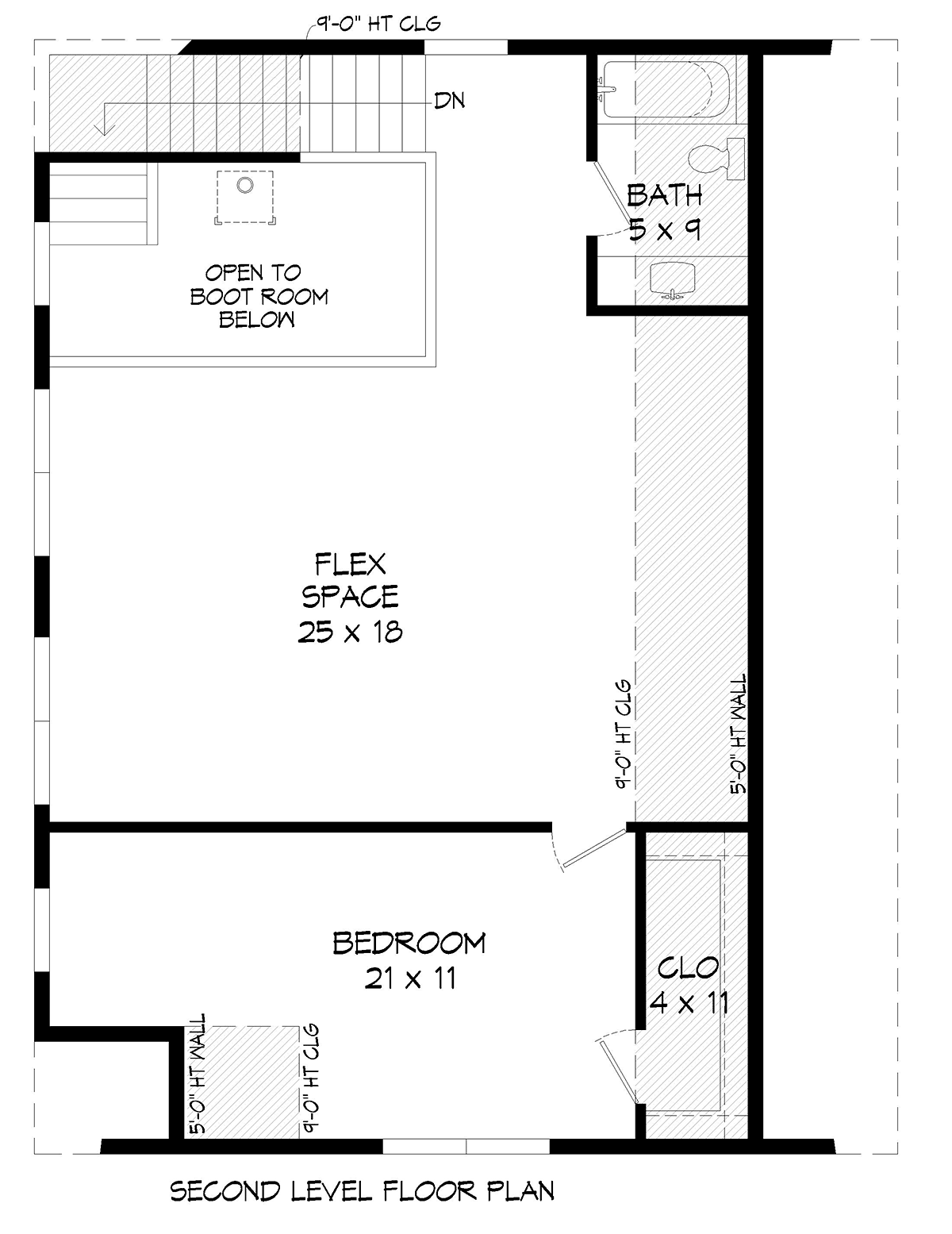 Garage-Living Plan 81586 Level Two