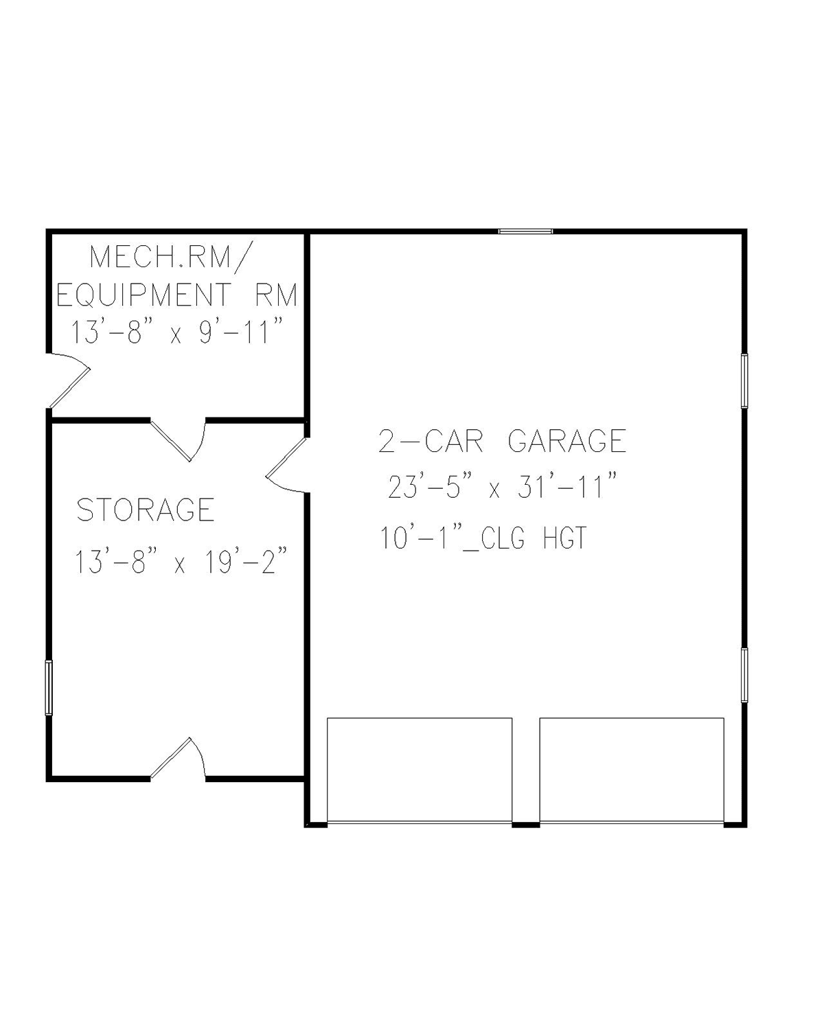 Garage Plan 81635 - 2 Car Garage Level One