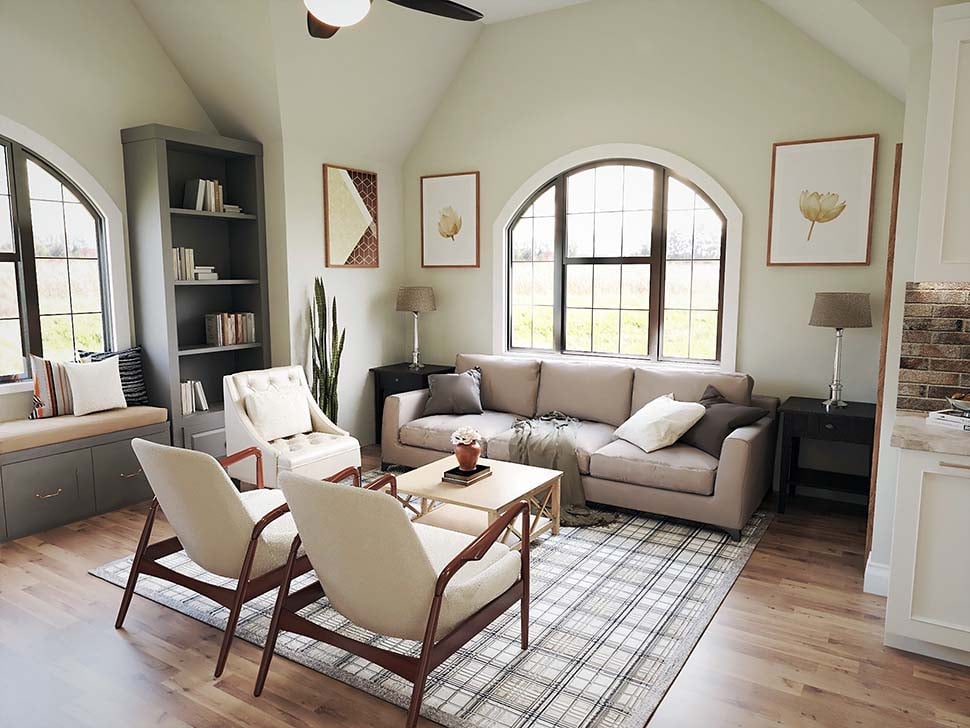Craftsman, French Country, Traditional Plan with 650 Sq. Ft., 1 Bathrooms, 2 Car Garage Picture 9