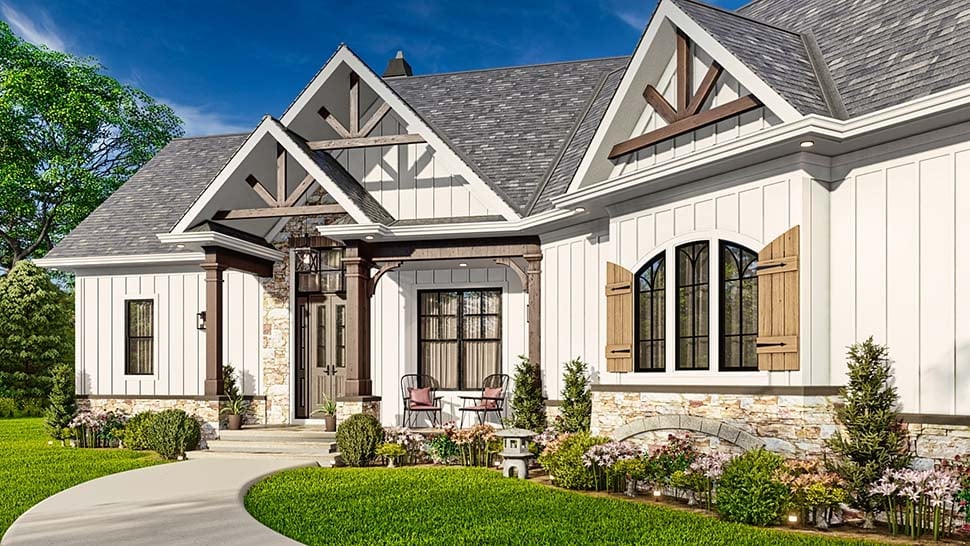 Craftsman, Ranch Plan with 1759 Sq. Ft., 3 Bedrooms, 2 Bathrooms, 2 Car Garage Picture 5