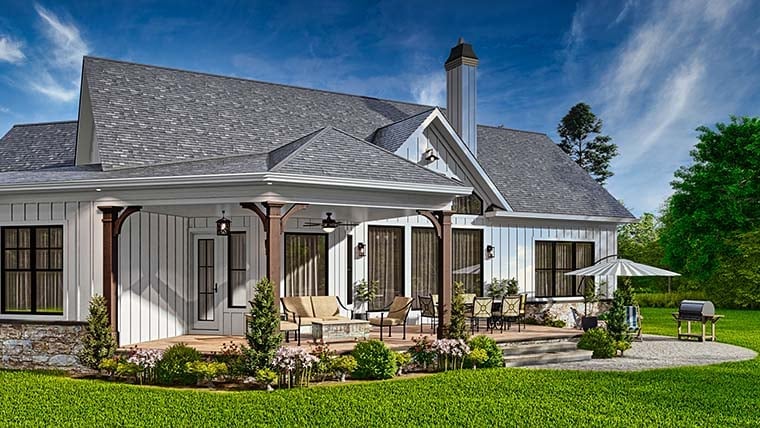 Craftsman, Ranch Plan with 1759 Sq. Ft., 3 Bedrooms, 2 Bathrooms, 2 Car Garage Picture 6
