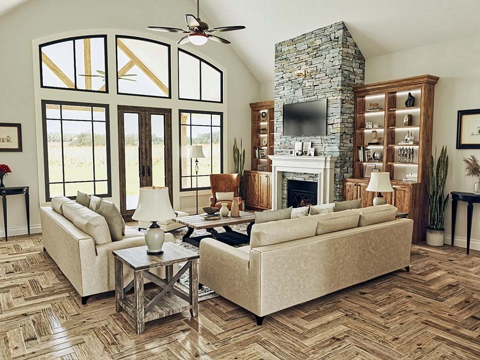 Farmhouse Plan with 2970 Sq. Ft., 4 Bedrooms, 4 Bathrooms, 2 Car Garage Picture 8