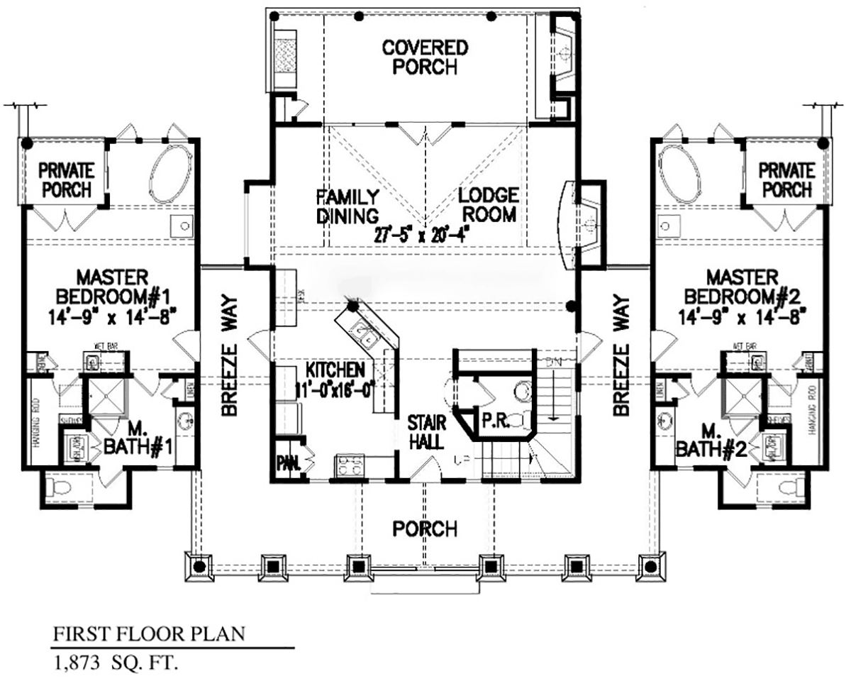 House Plan 81667 Level One