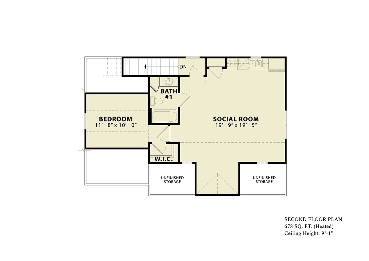 Garage-Living Plan 81671 Level Two