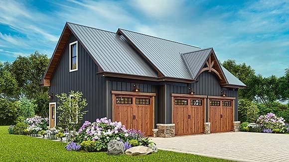 Garage-Living Plan 81671