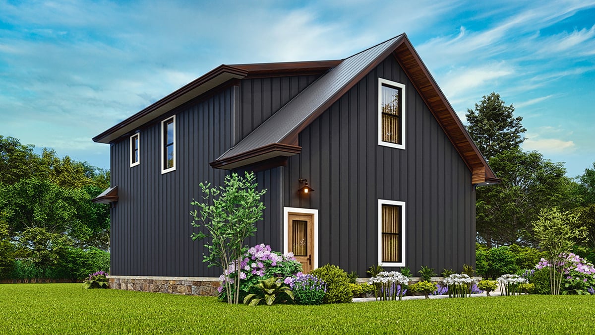 Garage-Living Plan 81671 Rear Elevation