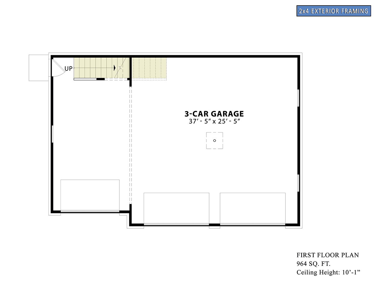 Garage-Living Plan 81672 Level One