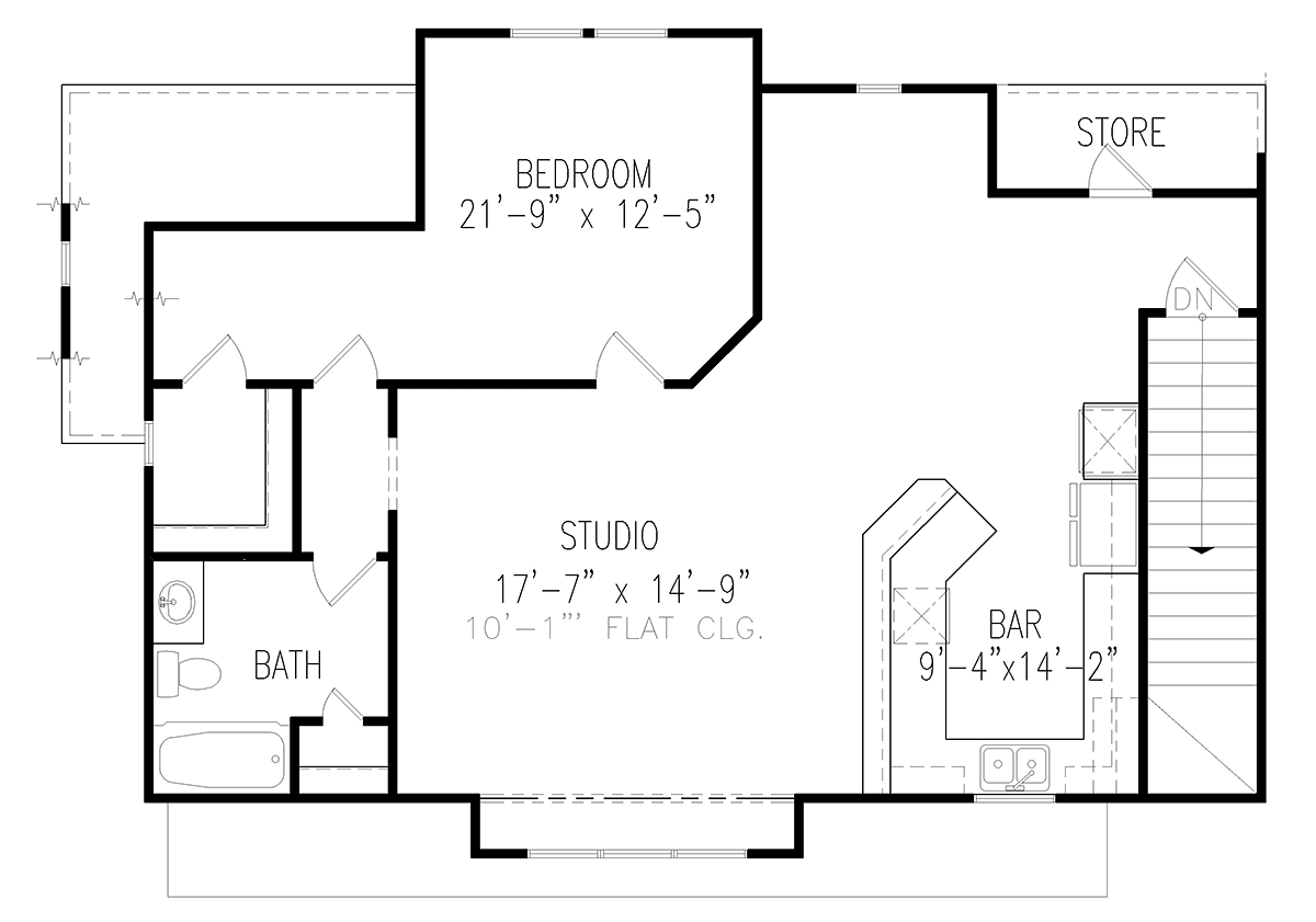 Garage-Living Plan 81673 Level Two
